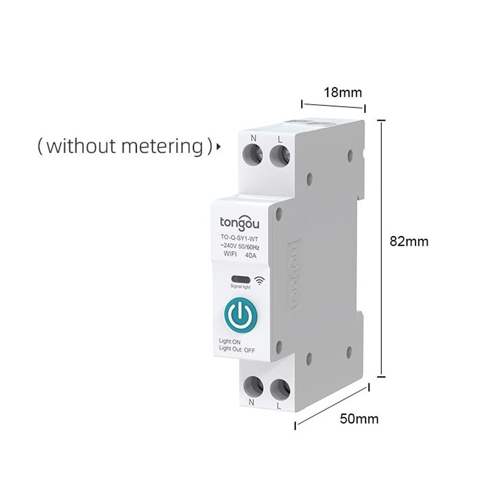 10A Tuya WiFi Smart Circuit Breaker with Wireless Remote, Alexa & Google Home Compatible, DIN Rail Switch