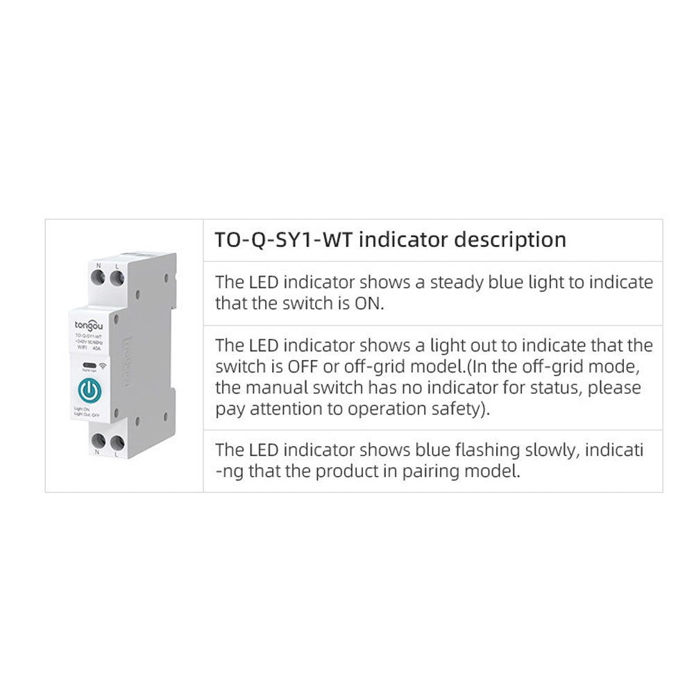 10A Tuya WiFi Smart Circuit Breaker with Wireless Remote, Alexa & Google Home Compatible, DIN Rail Switch