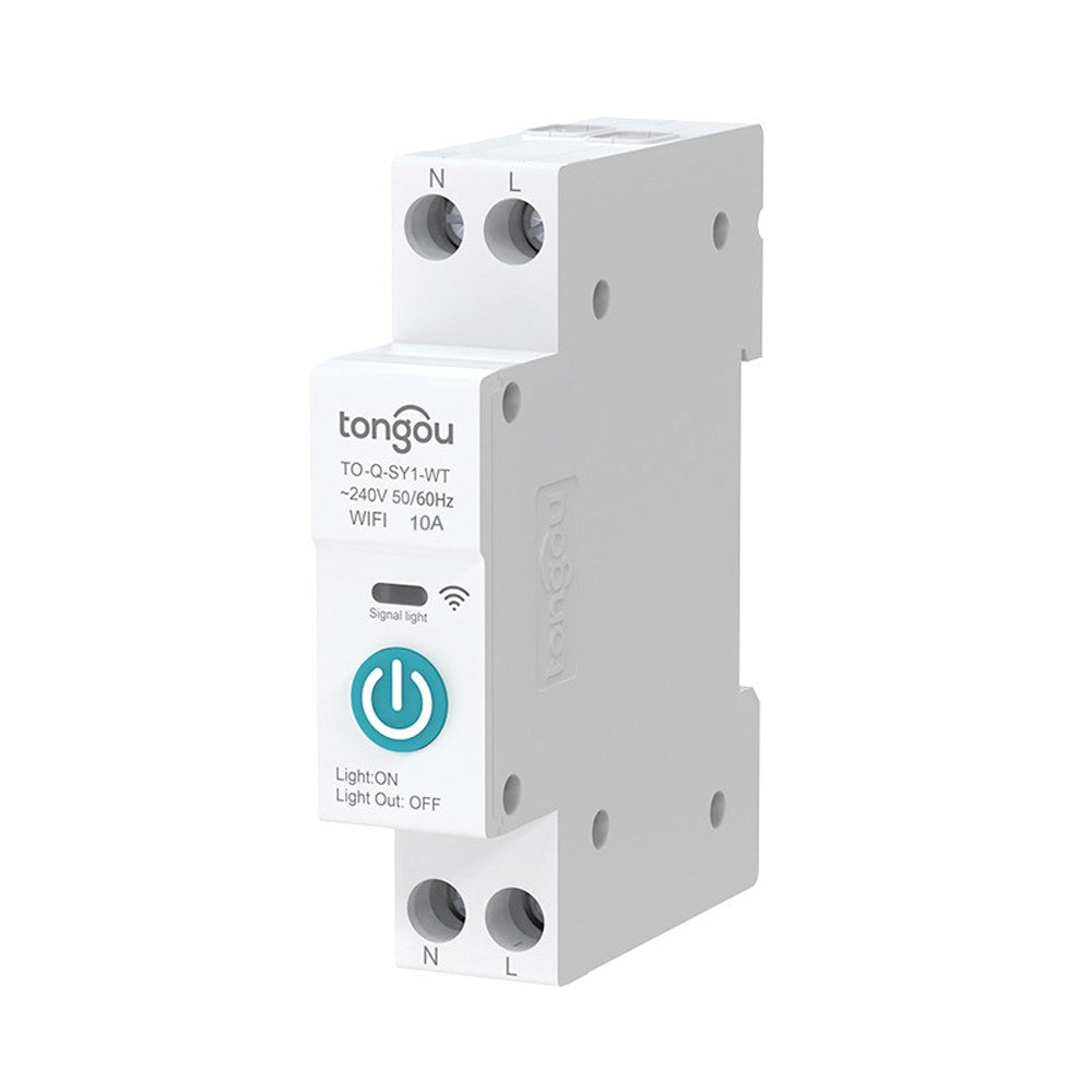 10A Tuya WiFi Smart Circuit Breaker with Wireless Remote, Alexa & Google Home Compatible, DIN Rail Switch