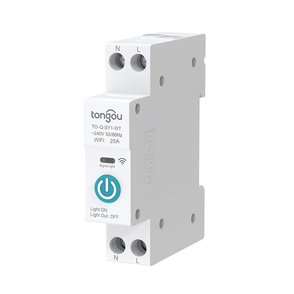 10A Tuya WiFi Smart Circuit Breaker with Wireless Remote, Alexa & Google Home Compatible, DIN Rail Switch