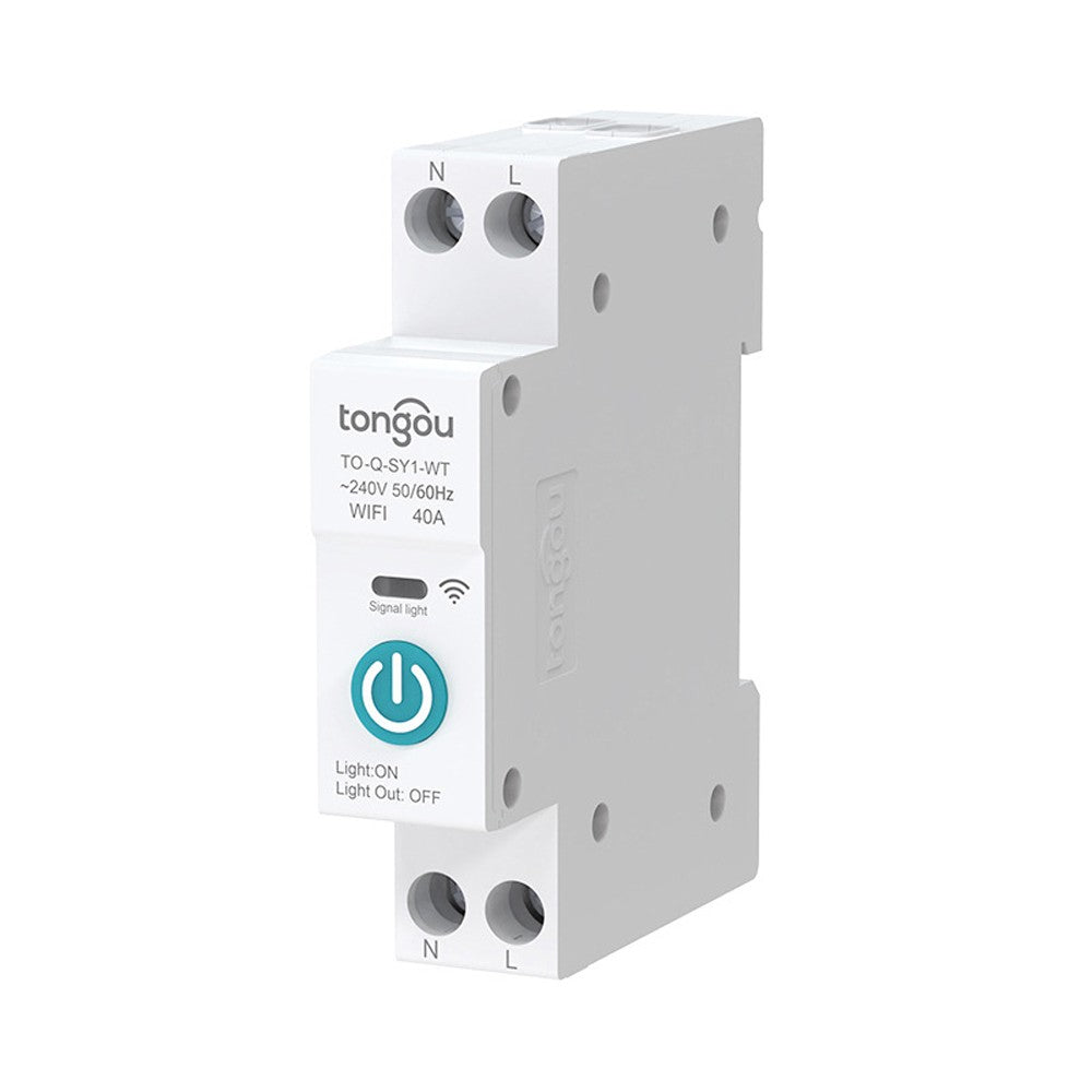 10A Tuya WiFi Smart Circuit Breaker with Wireless Remote, Alexa & Google Home Compatible, DIN Rail Switch