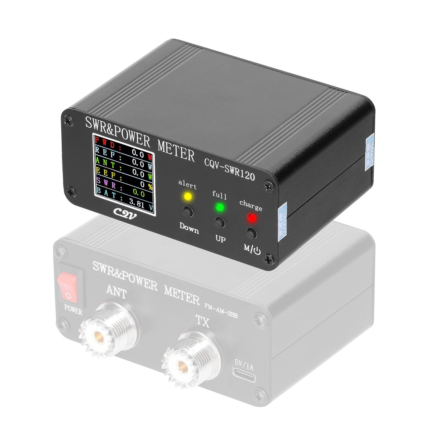 Digital LCD SWR Meter 1.8MHz-54MHz, 240x240 Display, 0.5-120W Power Watt Analyzer