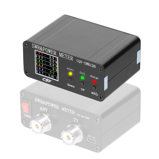 Digital LCD SWR Meter 1.8MHz-54MHz, 240x240 Display, 0.5-120W Power Watt Analyzer