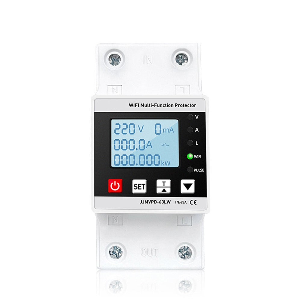 Adjustable Multifunctional Electric Protector with LCD Display - Voltage, Current & Leakage Protection