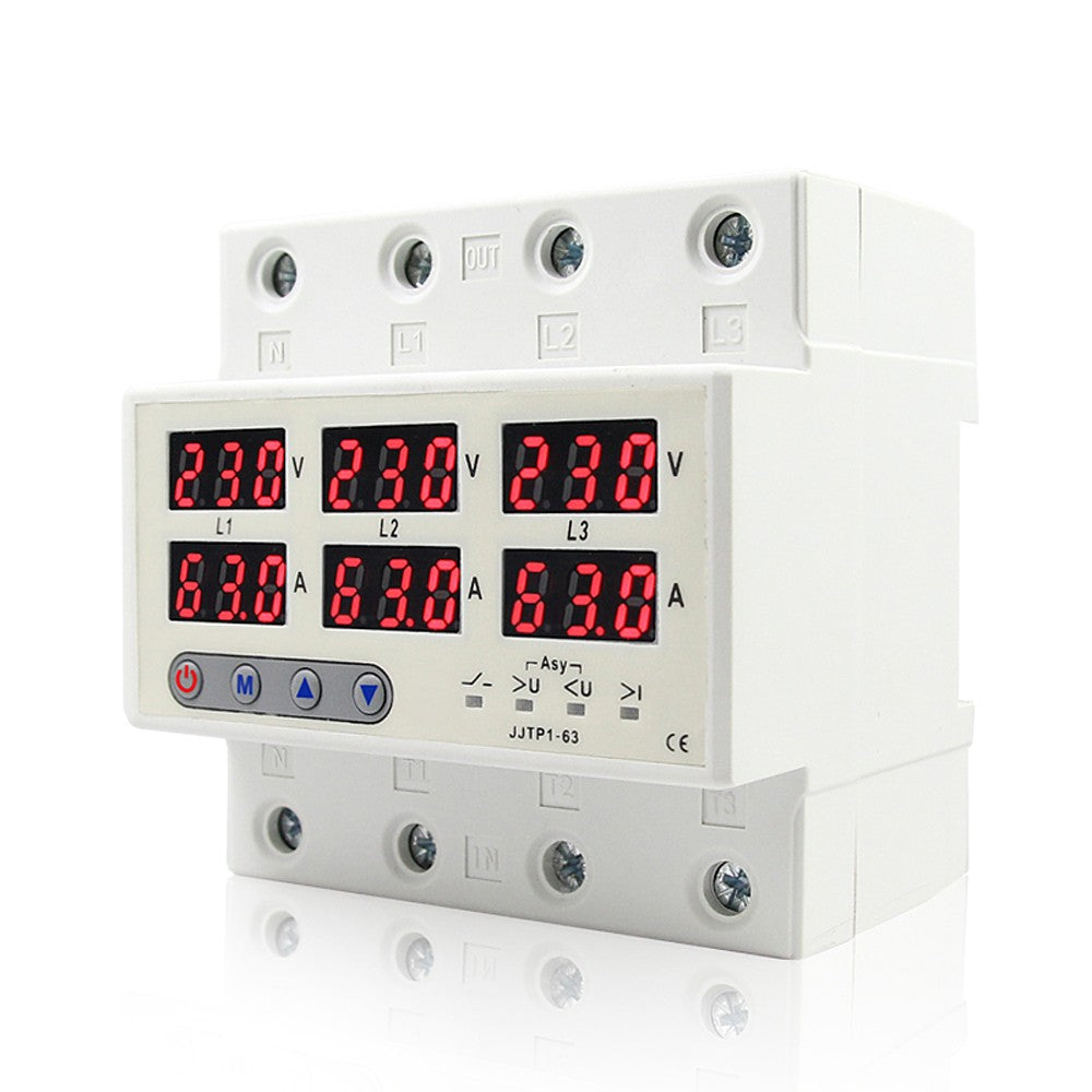 LCD Display Automatic Circuit Breaker with Overvoltage, Undervoltage, Current Limiting, Phase Loss Protection, and Reclosure Switch