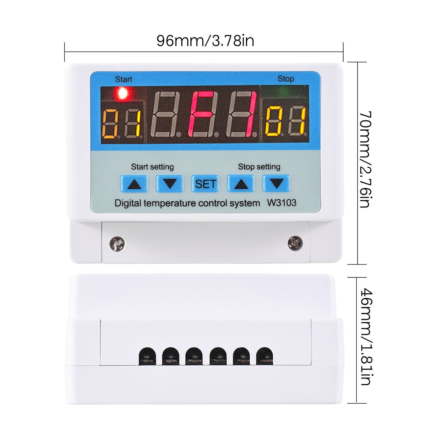LED Digital Temperature Controller 30A AC110-220V Intelligent Thermostat with Sensor for Heating & Cooling