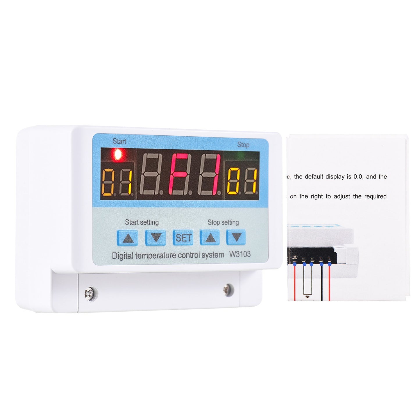 LED Digital Temperature Controller 30A AC110-220V Intelligent Thermostat with Sensor for Heating & Cooling