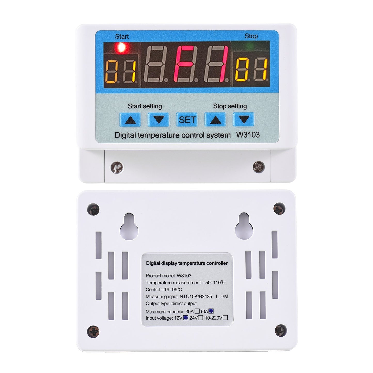 LED Digital Temperature Controller 30A AC110-220V Intelligent Thermostat with Sensor for Heating & Cooling
