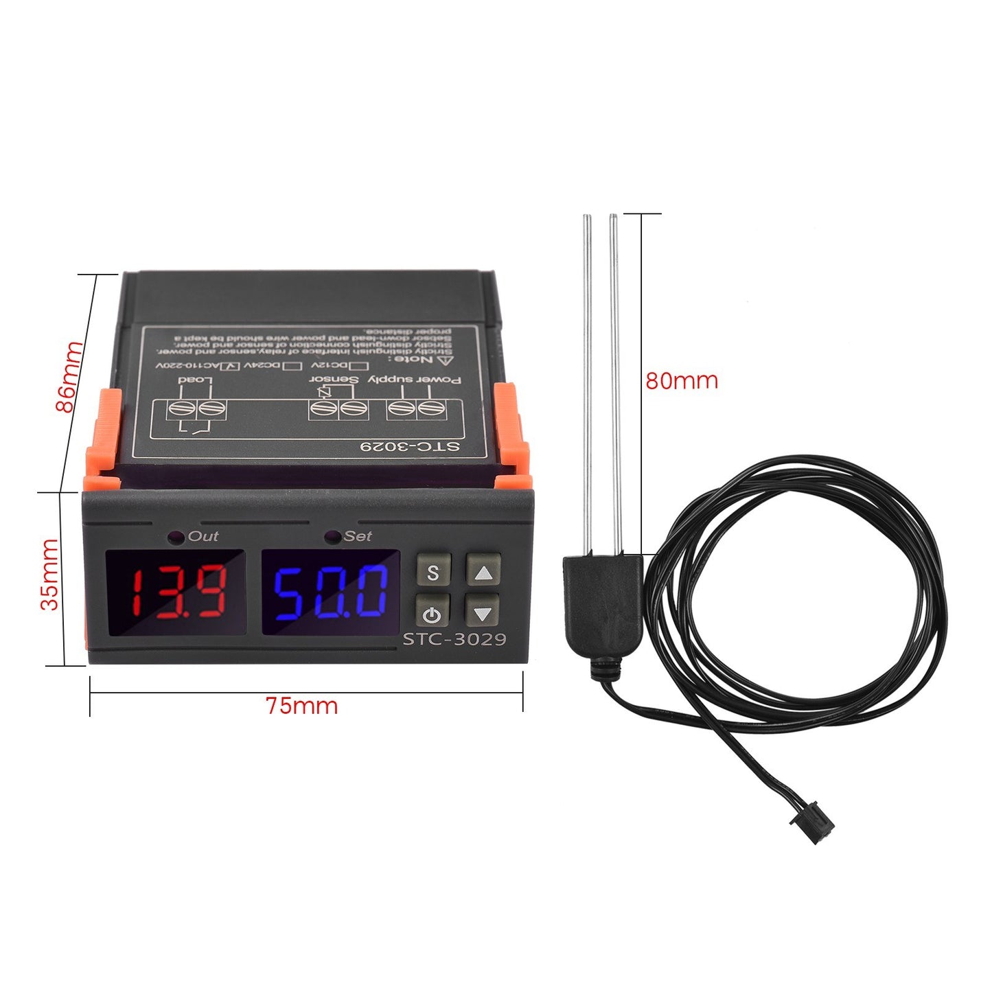 Mini LED Digital Soil Humidity Controller with 1M Sensor Probe, AC110V-220V, 10A, 0%-100%RH Range
