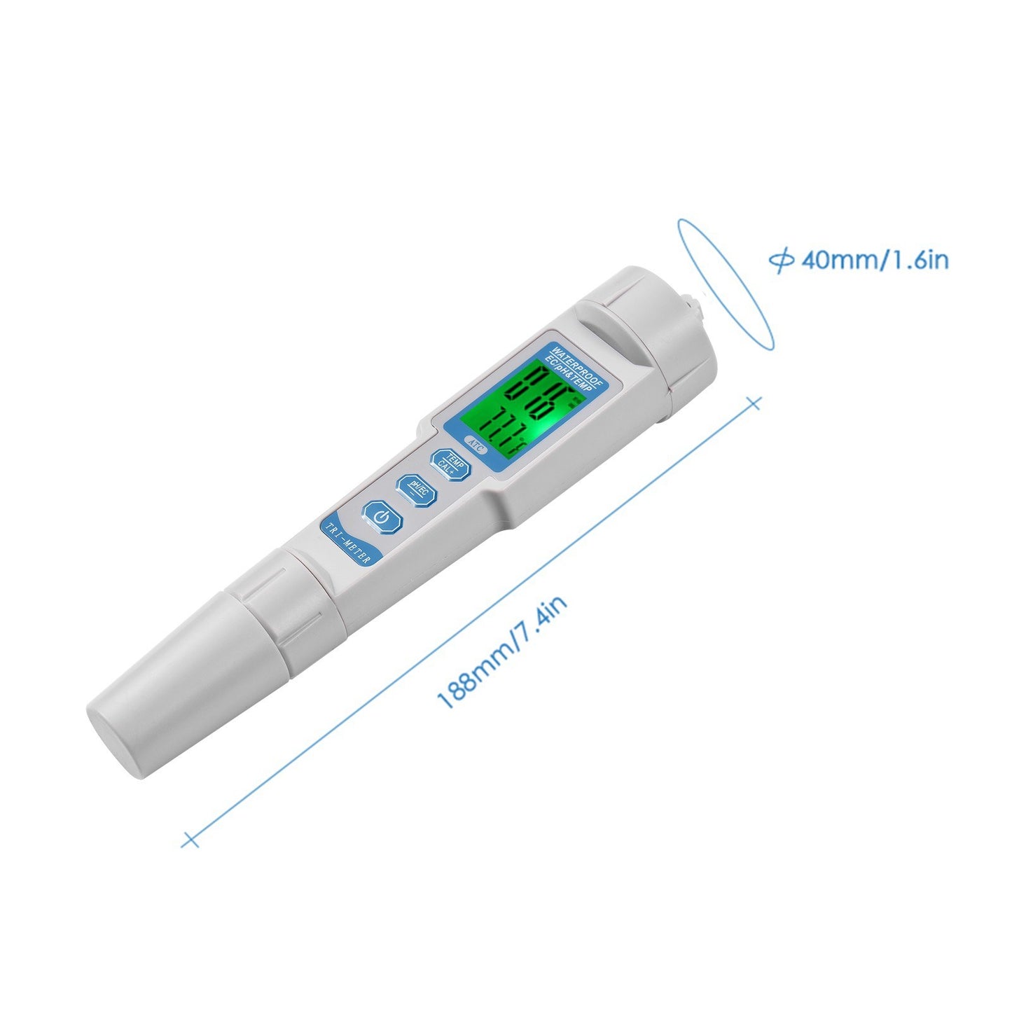 Portable 3-in-1 Water Quality Tester: pH, EC, & Temperature Meter Analyzer