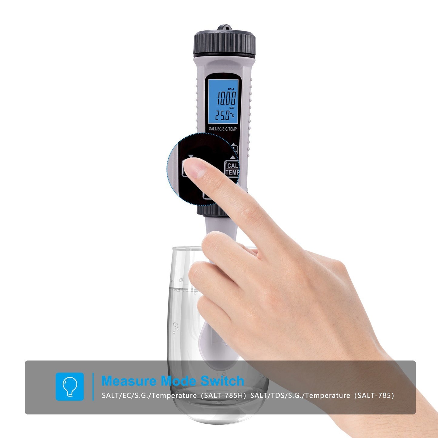 Digital Water Tester 4-in-1: SALT, TDS, S.G., Temp Meter - High Accuracy Quality Testing Pen for Drinking Water, Swimming Pool, Aquarium, Hydroponics