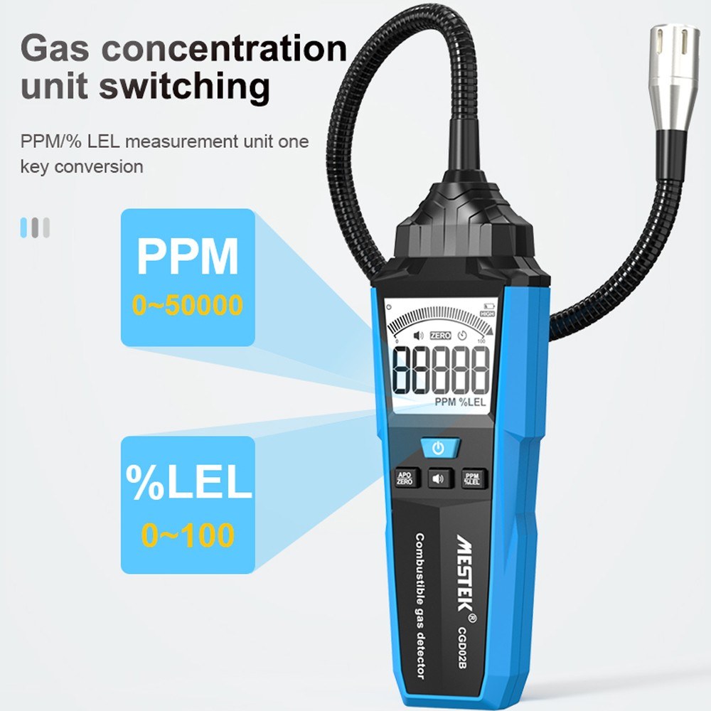 Portable Combustible Gas Leak Detector with Sound & Light Alarm