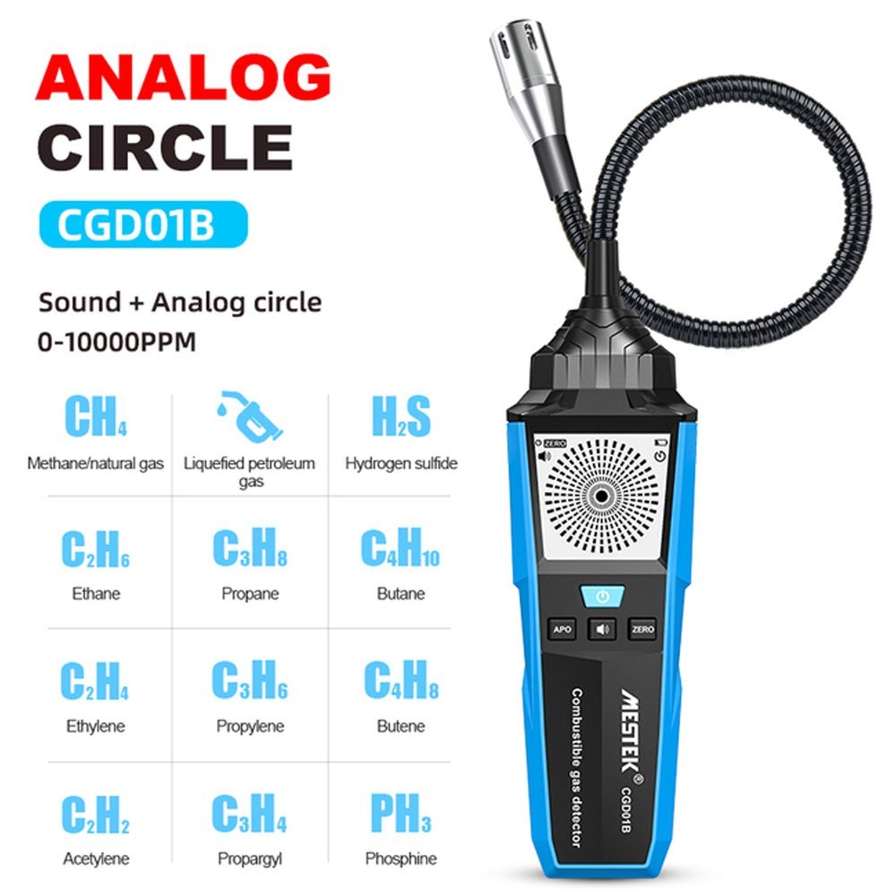 Portable Combustible Gas Leak Detector with Sound & Light Alarm