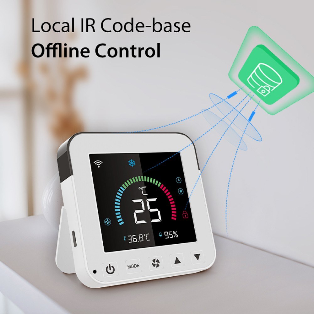 Tuya Smart WiFi Temperature & Humidity Controller with Infrared, USB Power, LCD Backlit Display & APP Remote Control for Home & Bedroom