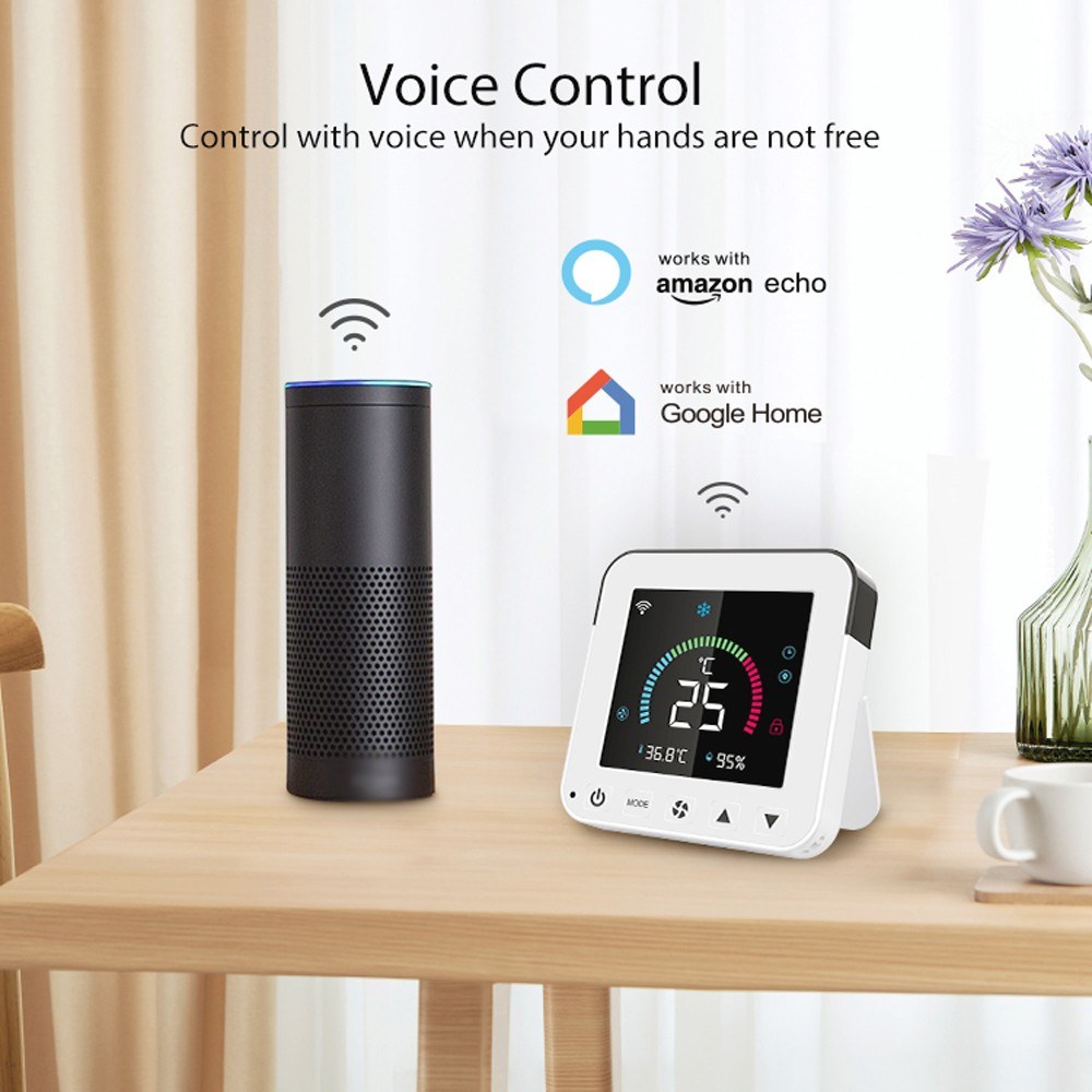 Tuya Smart WiFi Temperature & Humidity Controller with Infrared, USB Power, LCD Backlit Display & APP Remote Control for Home & Bedroom