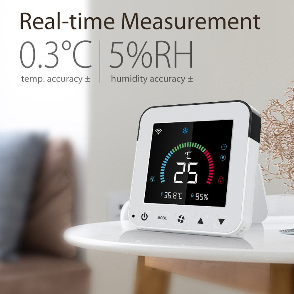 Tuya Smart WiFi Temperature & Humidity Controller with Infrared, USB Power, LCD Backlit Display & APP Remote Control for Home & Bedroom