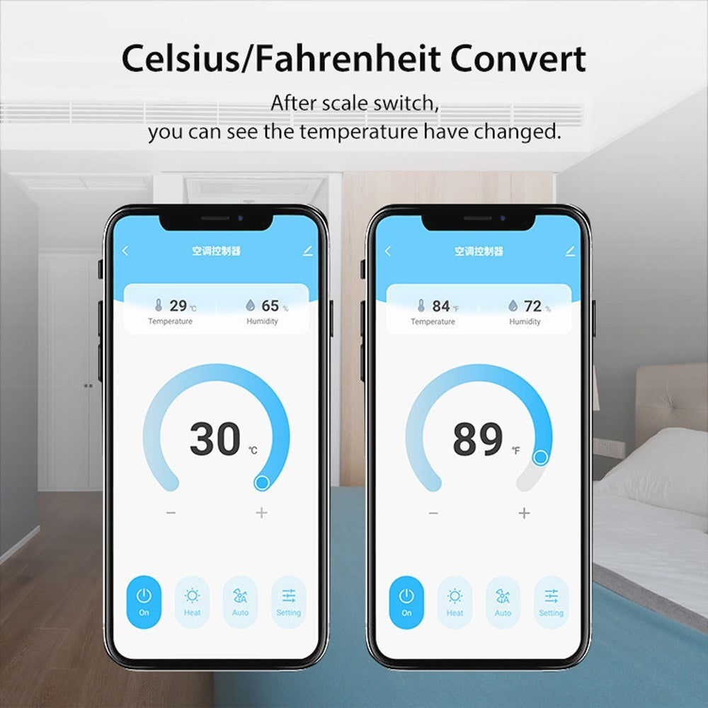 Tuya Smart WiFi Temperature & Humidity Controller with Infrared, USB Power, LCD Backlit Display & APP Remote Control for Home & Bedroom
