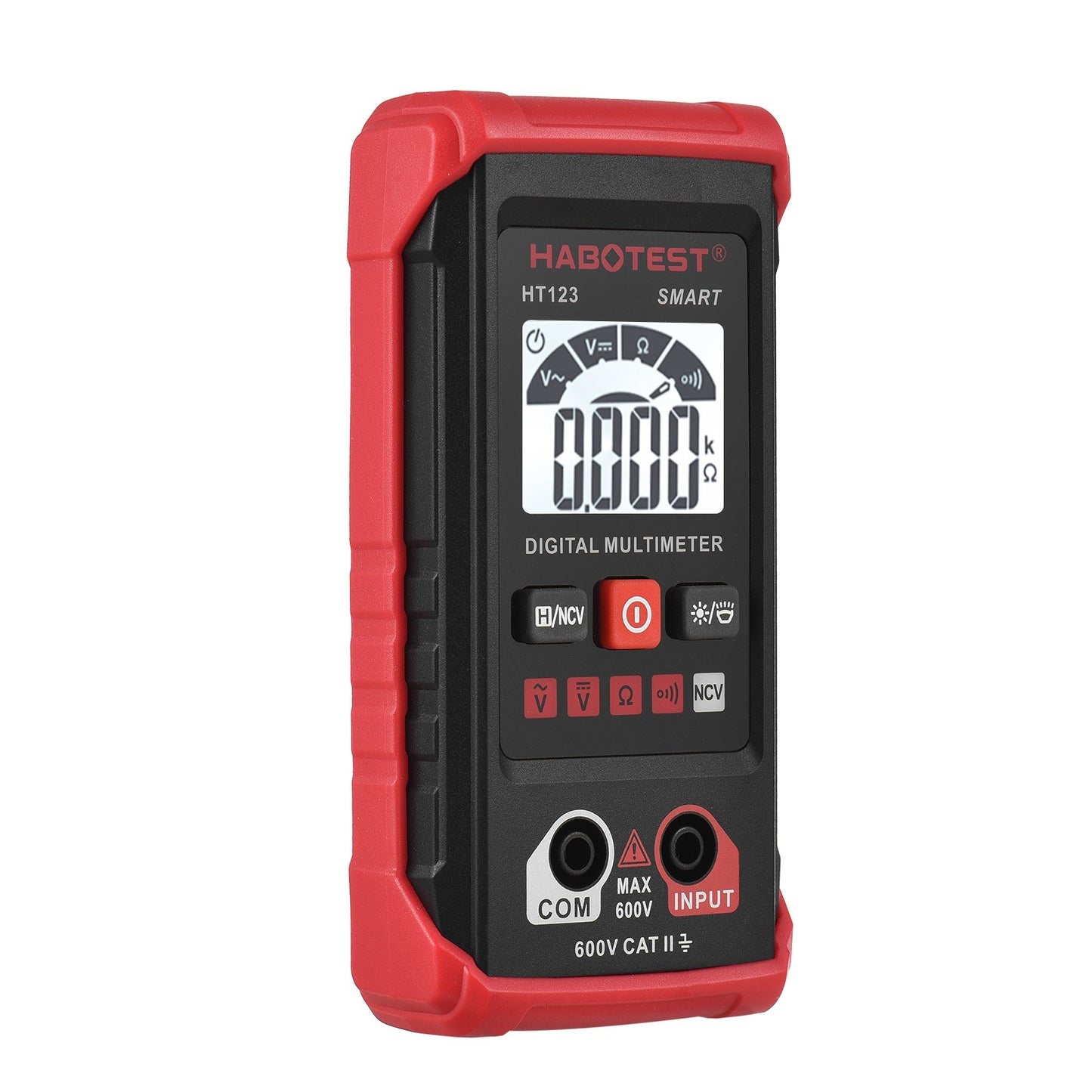 HT123 Digital Multimeter - Auto Range, 2000 Counts True RMS, AC/DC Voltage, Resistance, NCV Test, LCD Backlight, Flashlight, Data Hold
