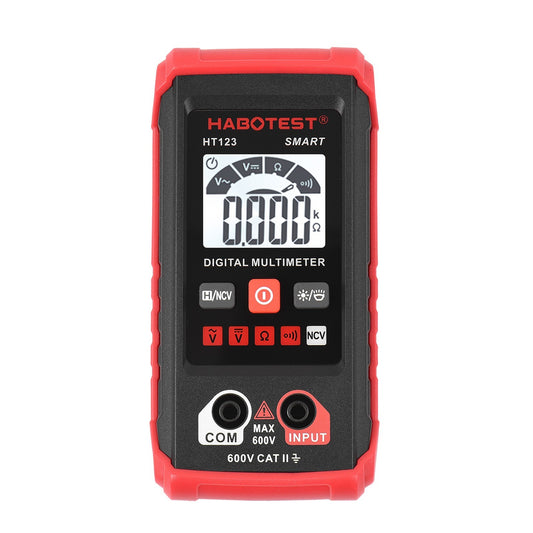HT123 Digital Multimeter - Auto Range, 2000 Counts True RMS, AC/DC Voltage, Resistance, NCV Test, LCD Backlight, Flashlight, Data Hold