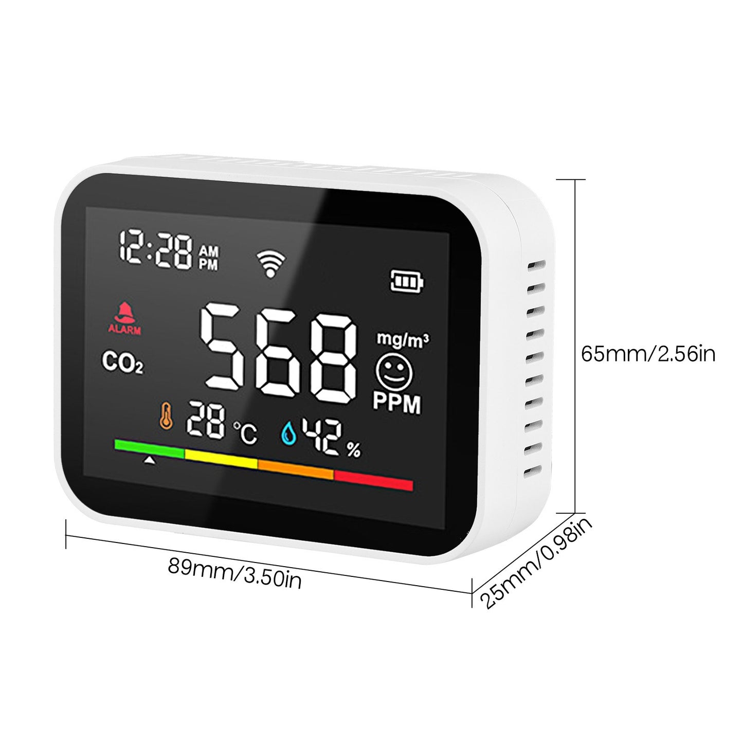 Smart WiFi CO2 Detector: Portable Air Quality Monitor with LCD Temp & Humidity Tester, Mobile App Remote Viewing & Intelligent Linkage