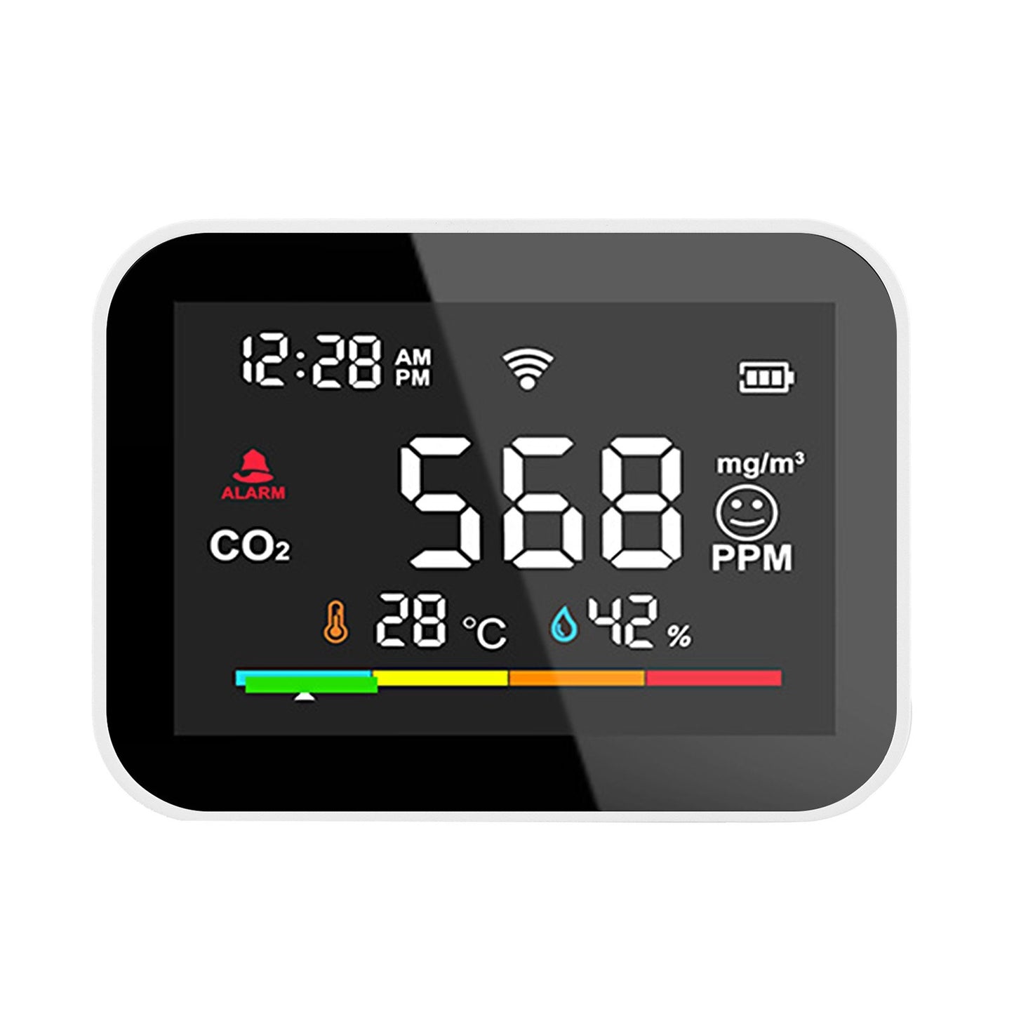 Smart WiFi CO2 Detector: Portable Air Quality Monitor with LCD Temp & Humidity Tester, Mobile App Remote Viewing & Intelligent Linkage