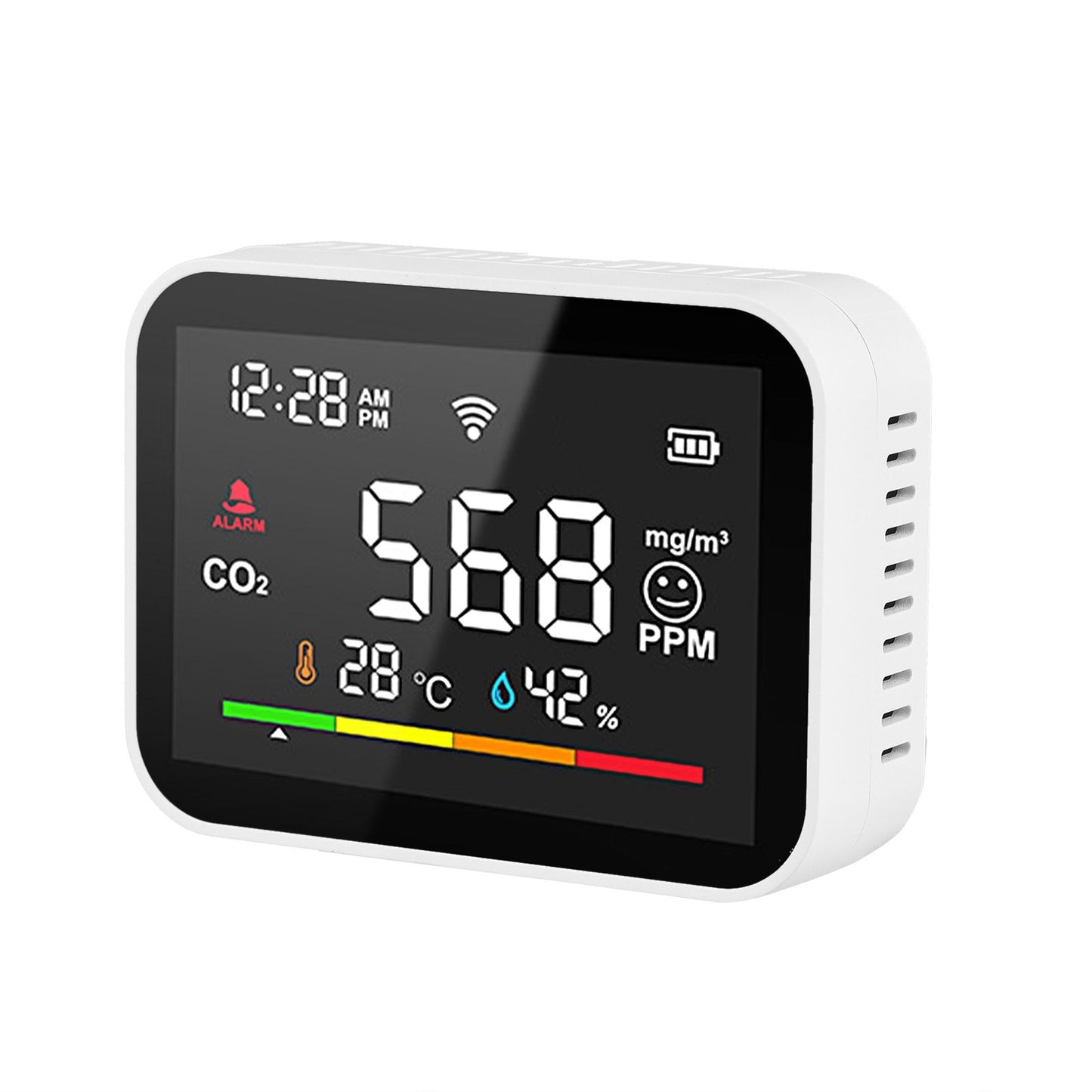 Smart WiFi CO2 Detector: Portable Air Quality Monitor with LCD Temp & Humidity Tester, Mobile App Remote Viewing & Intelligent Linkage