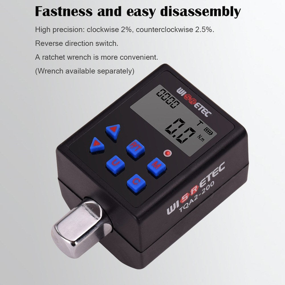 Digital Torque Meter with Backlight, Dual Modes, Four Units, & Audible/Visual Alarm