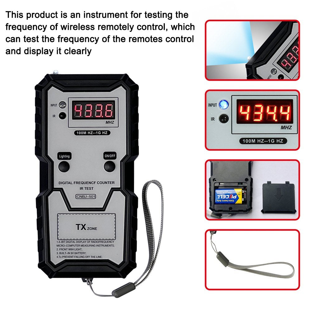 Digital Infrared Frequency Tester 100M-1GHz with Illumination Function