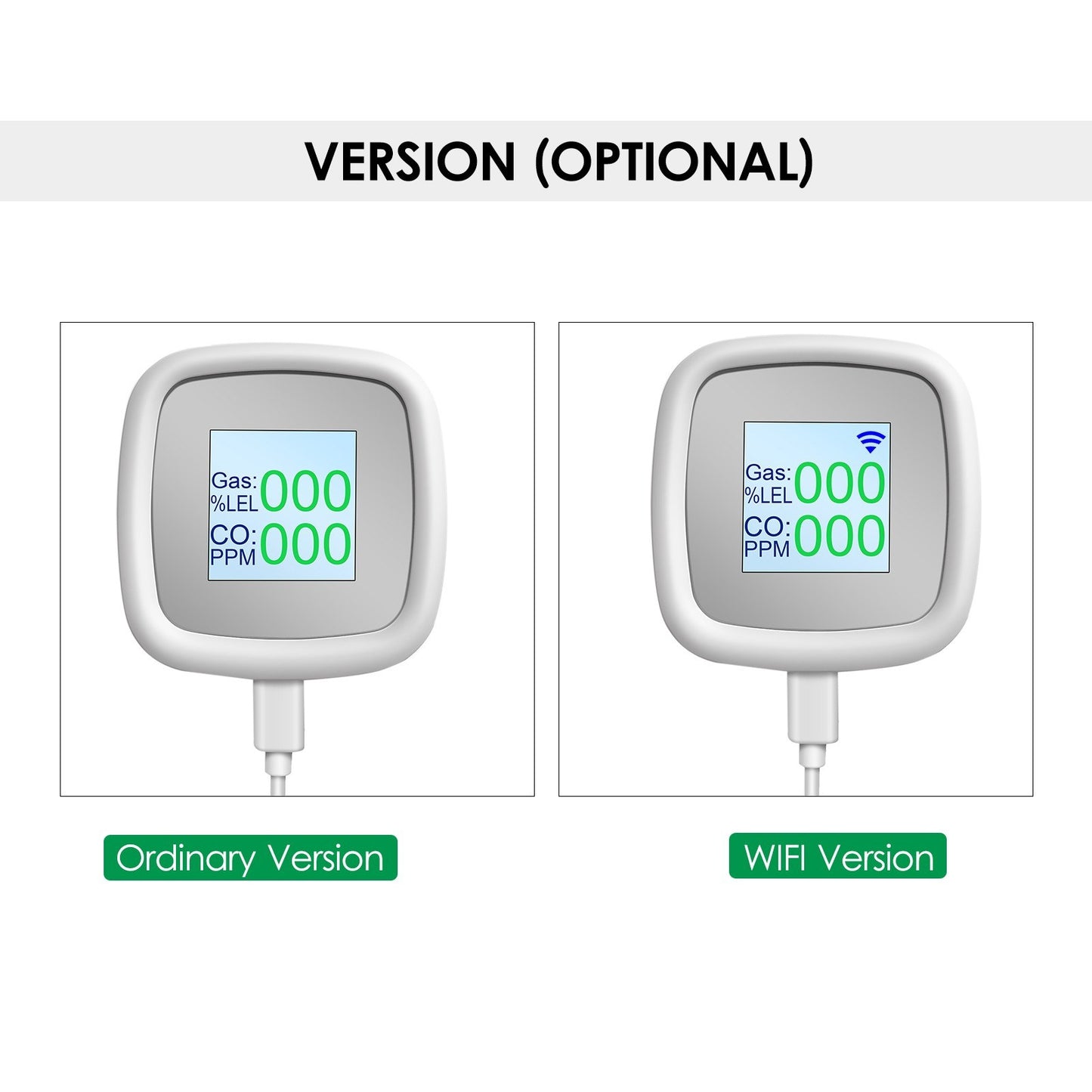 Smart Combustible Gas Detector (WiFi & Non-WiFi Versions) – Tuya SmartLife APP Alerts, Sound Alarm