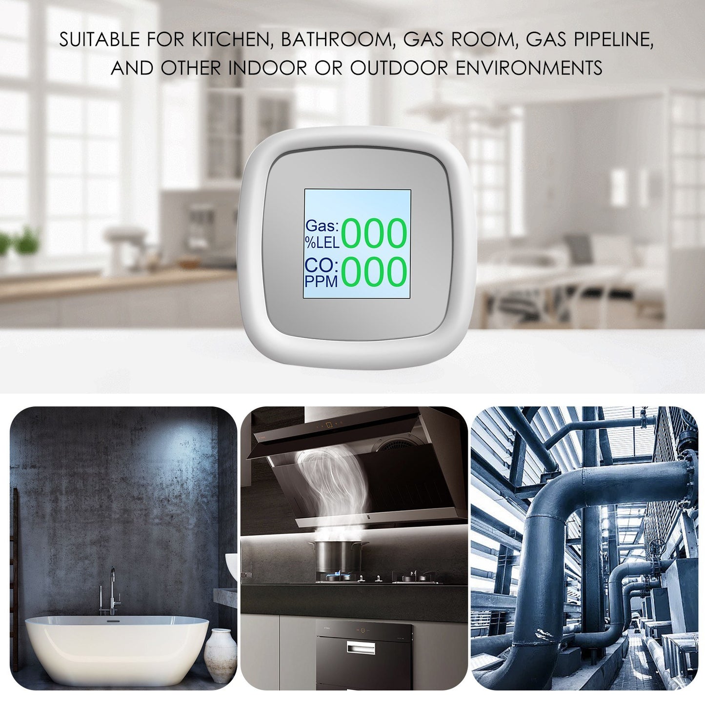 Smart Combustible Gas Detector (WiFi & Non-WiFi Versions) – Tuya SmartLife APP Alerts, Sound Alarm