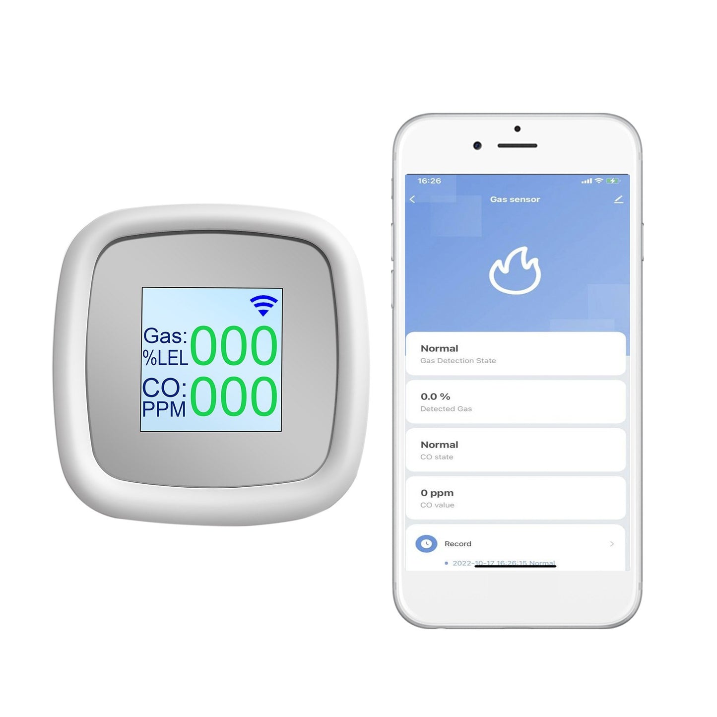 Smart Combustible Gas Detector (WiFi & Non-WiFi Versions) – Tuya SmartLife APP Alerts, Sound Alarm