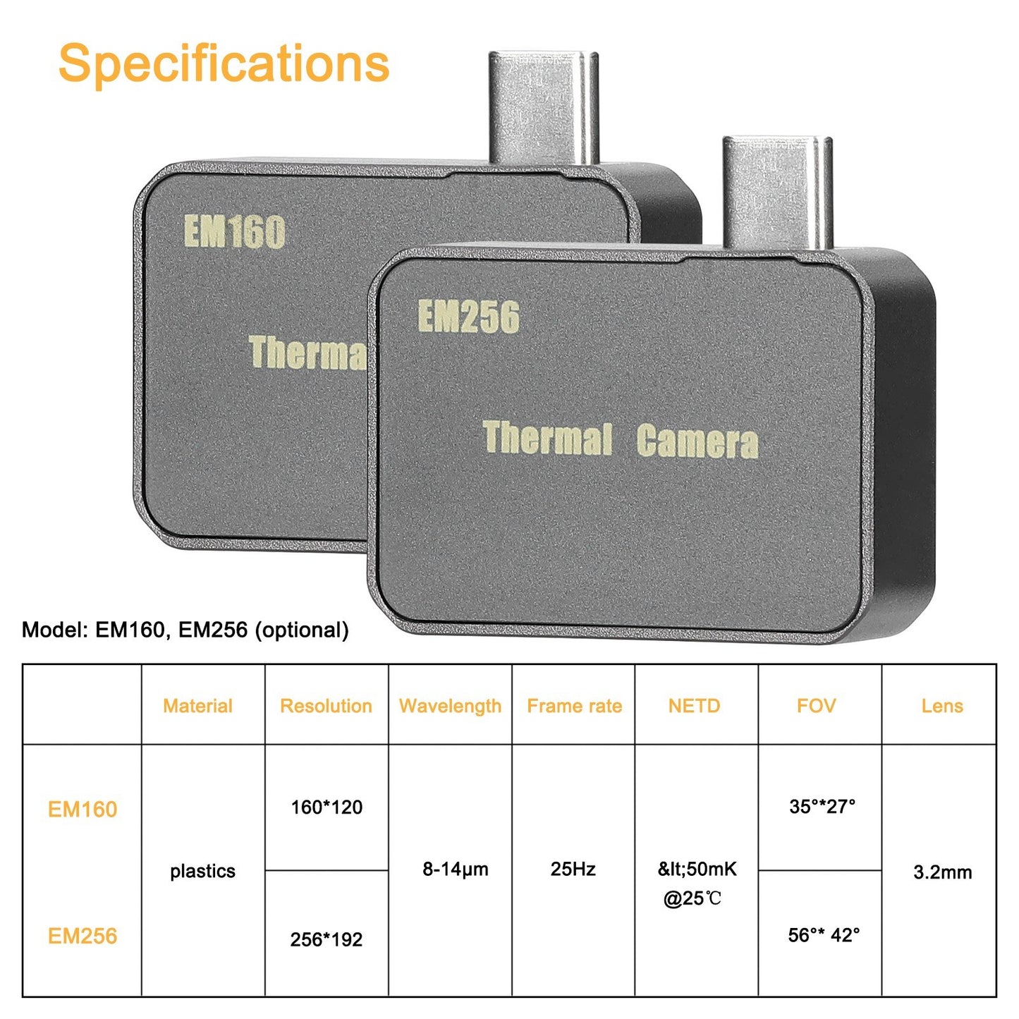 Compact Mobile Thermal Imaging Camera with Multi-Mode Temperature Measurement & Bilingual Support