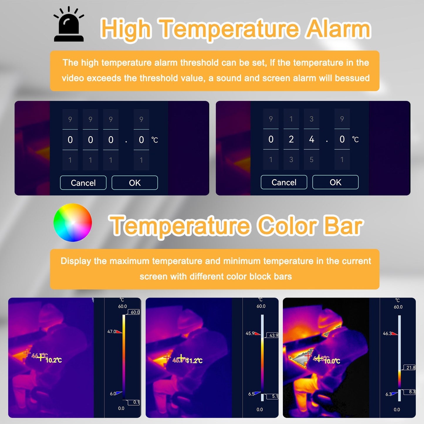 Compact Mobile Thermal Imaging Camera with Multi-Mode Temperature Measurement & Bilingual Support