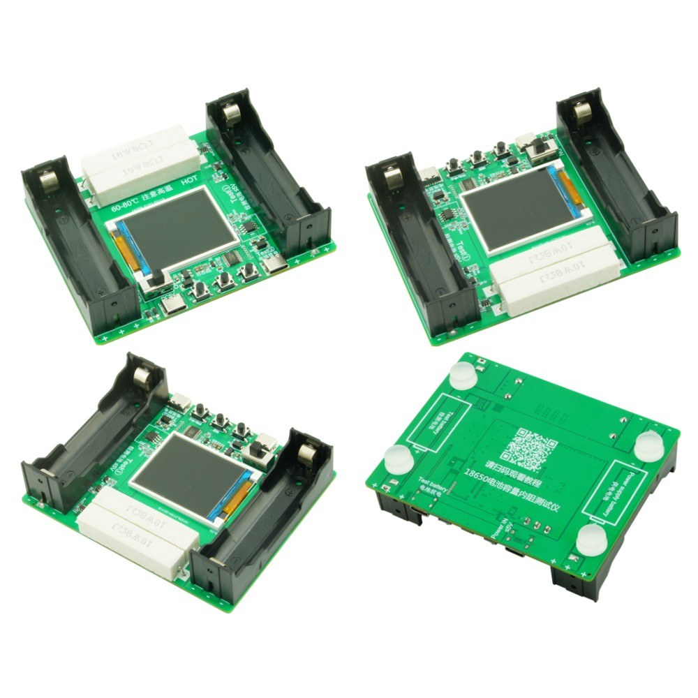 18650 Battery Capacity Tester with 1.77 Display, Internal Resistance Measurement, Type-C, Capacity Division, Cycling Function