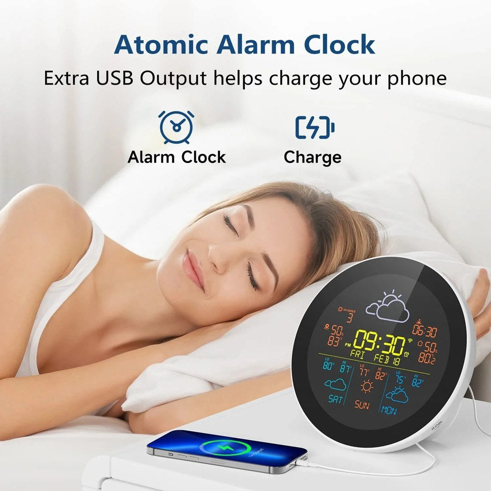 Tuya WiFi Smart Weather Station with 3-Day Forecast, Wireless Thermometer & Hygrometer