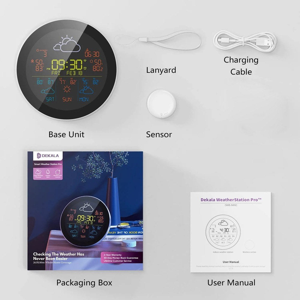 Tuya WiFi Smart Weather Station with 3-Day Forecast, Wireless Thermometer & Hygrometer