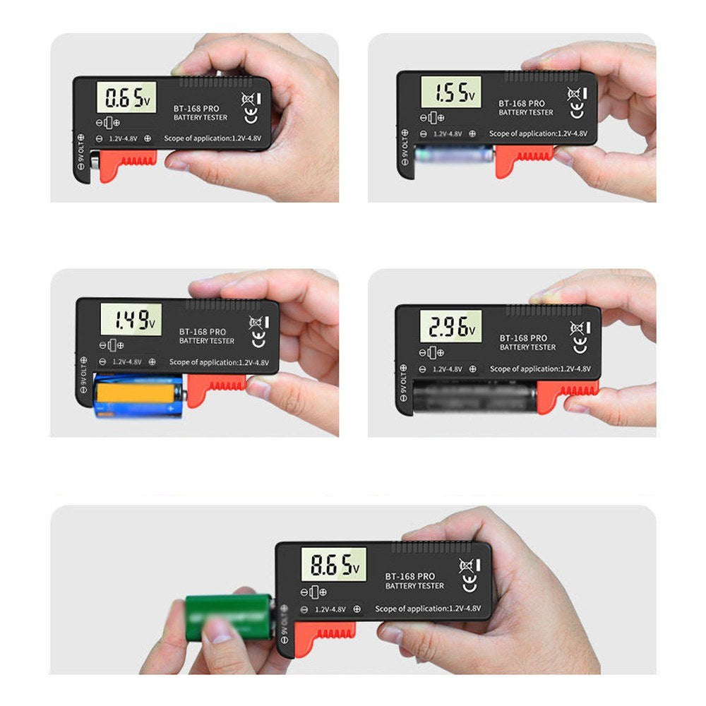 Portable 168 PRO Digital Battery Tester with Universal Capacity Indicator Display