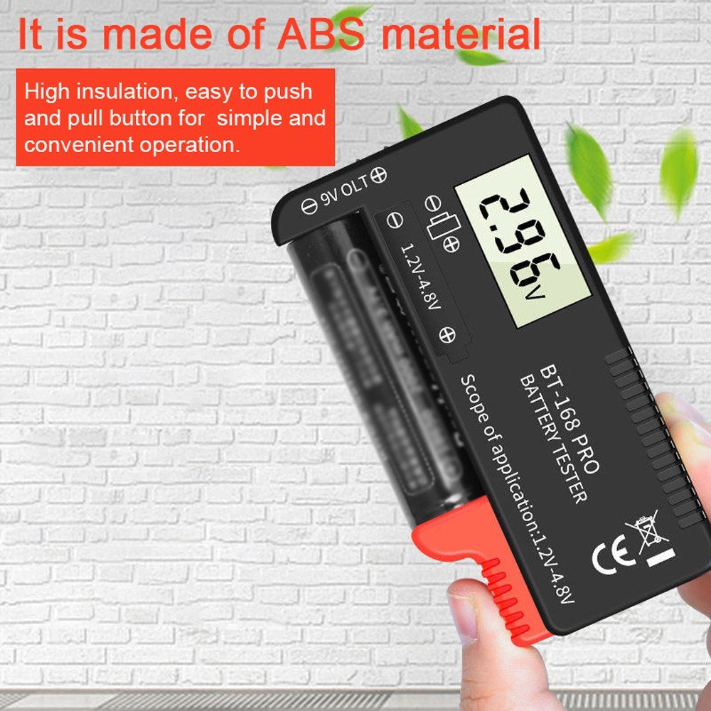 Portable 168 PRO Digital Battery Tester with Universal Capacity Indicator Display