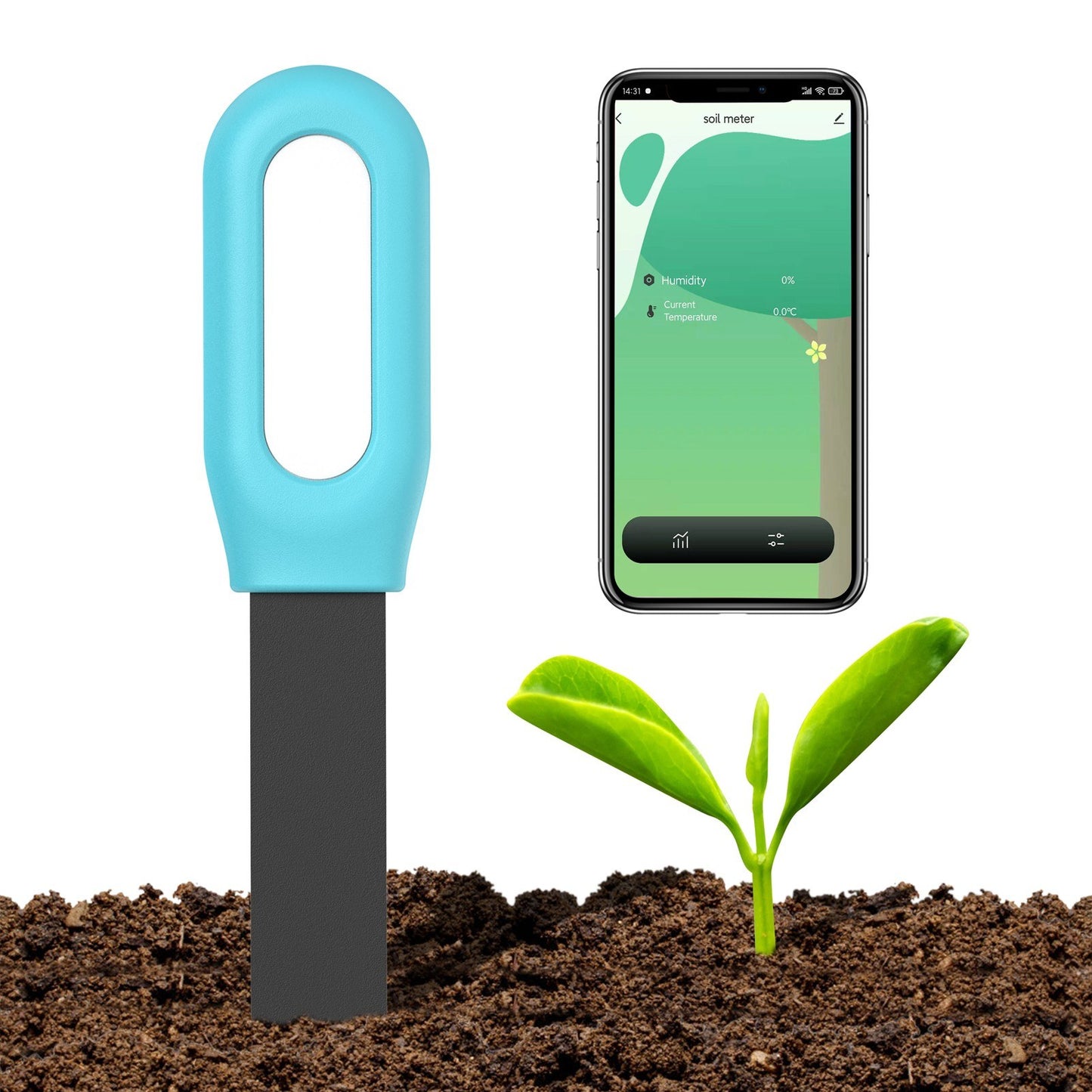 Tuya BT 2-in-1 Soil Moisture & Temperature Tester for Gardening