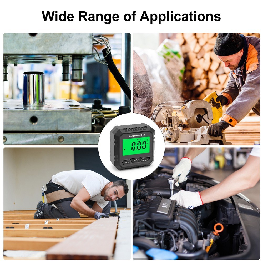 Digital Magnetic Angle Meter with LCD Backlight for Incline Measurement and Slope Conversion (Excludes Spirit Bubble)