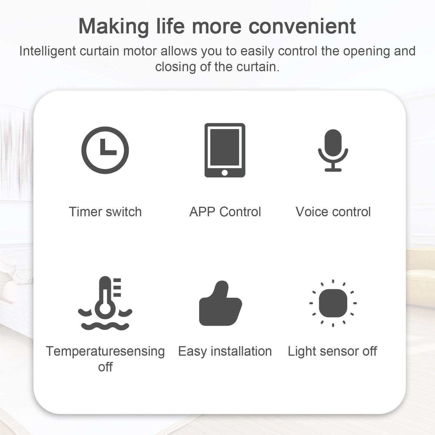 Smart Curtain Opener Set: 2PCS Tuya BT Motor, APP Remote, Alexa & Google Home Compatible