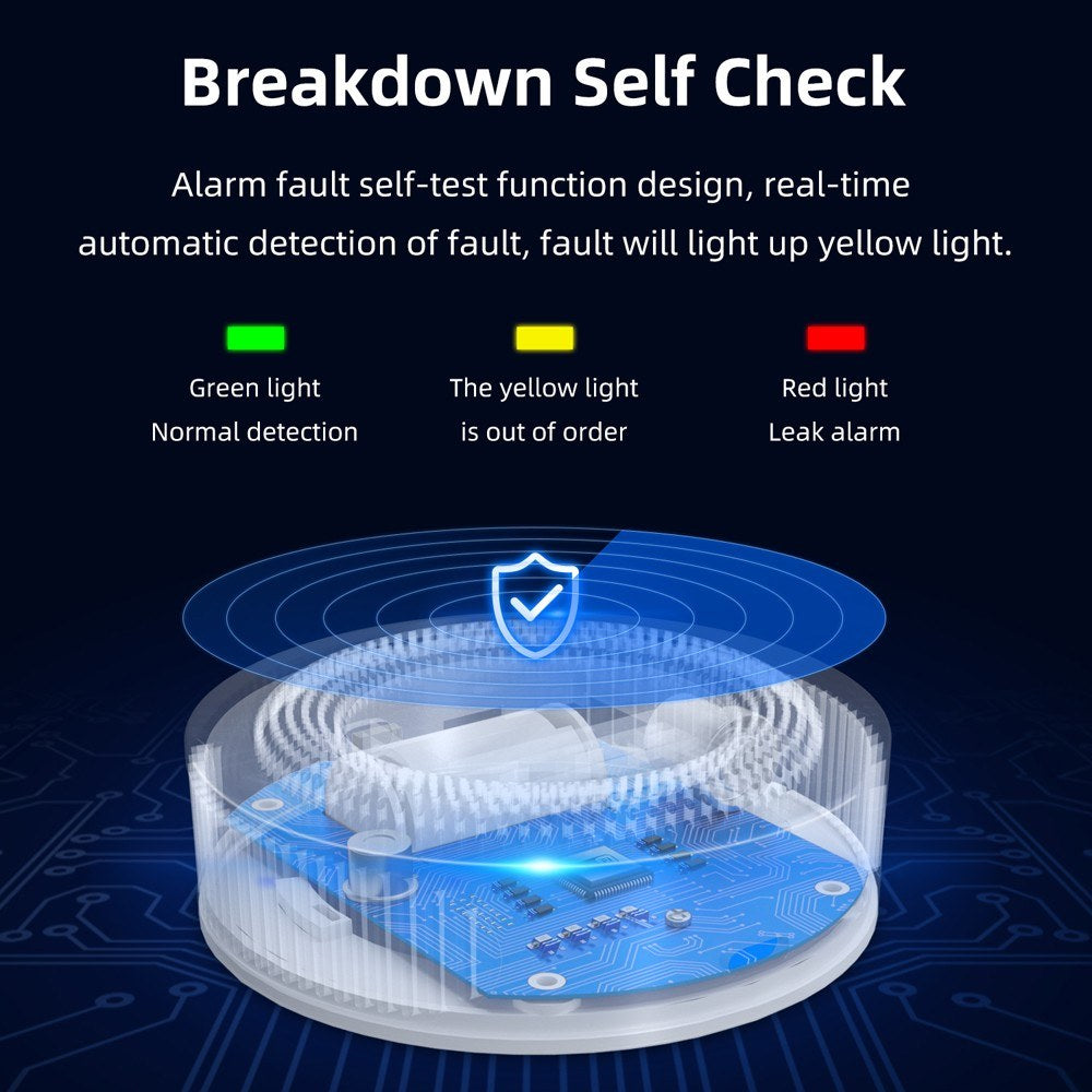 Tuya WiFi Gas Leak Detector with Voice Prompt, Remote Alarm, Concentration Display & USB Power Supply