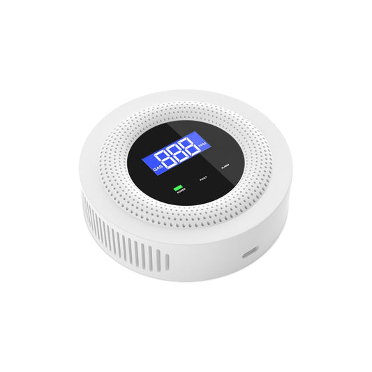 Tuya WiFi Gas Leak Detector with Voice Prompt, Remote Alarm, Concentration Display & USB Power Supply
