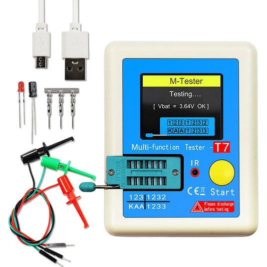Multi-Function LCR-T7 Transistor Tester with Full Color Display for Capacitance, Resistance, Diode, Triode, NPN, PNP, MOSFET