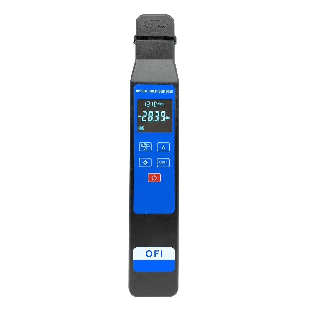 4-in-1 Fiber Optic Identifier with LCD Display & 10mW Visual Fault Locator for 0.25-3.0mm Fibers
