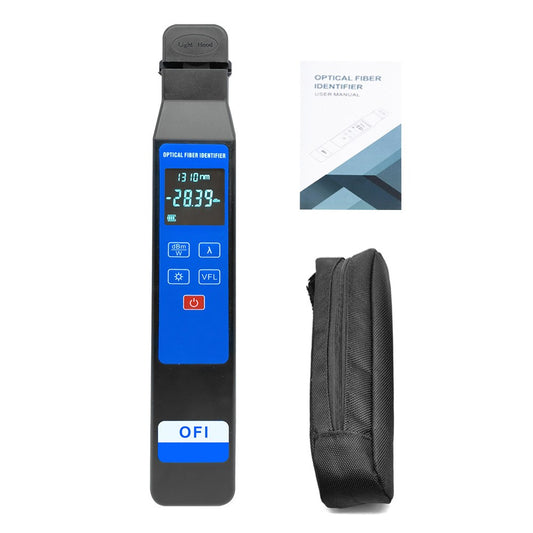 4-in-1 Fiber Optic Identifier with LCD Display & 10mW Visual Fault Locator for 0.25-3.0mm Fibers