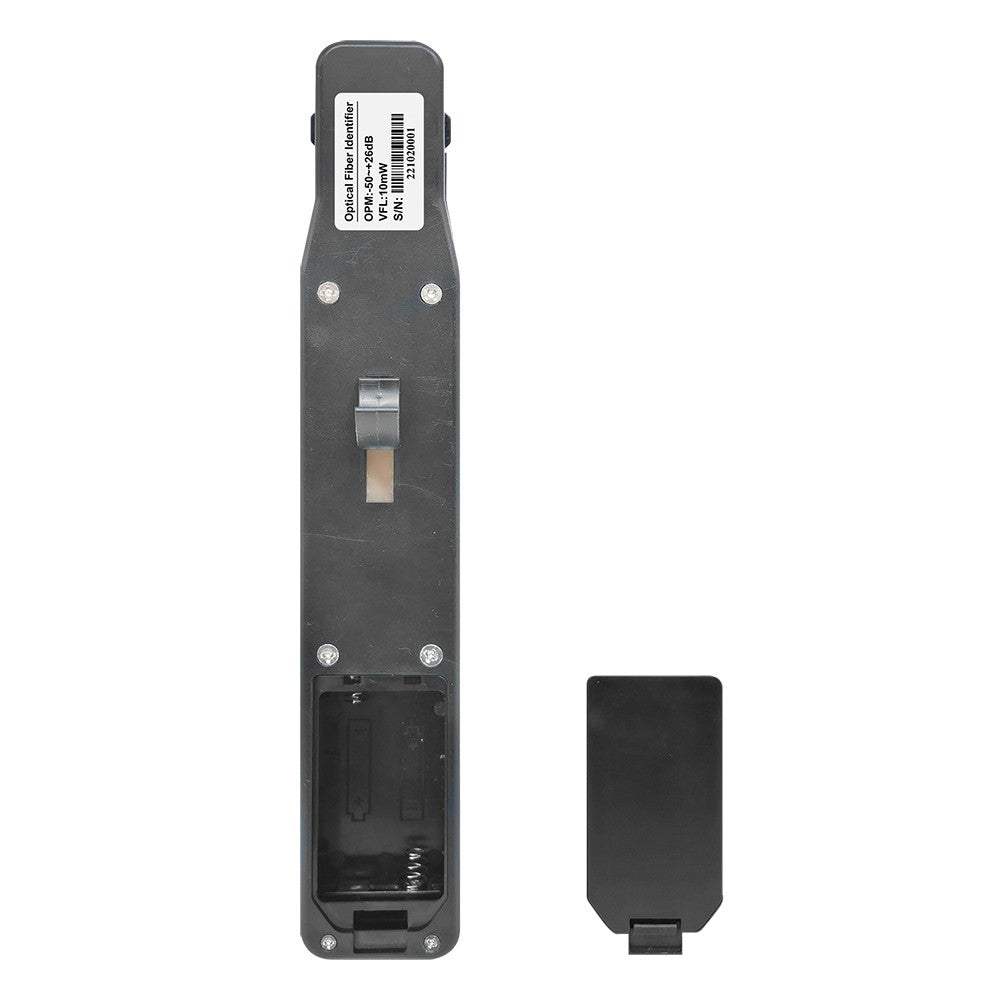 4-in-1 Fiber Optic Identifier with LCD Display & 10mW Visual Fault Locator for 0.25-3.0mm Fibers