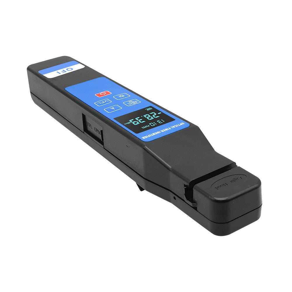 4-in-1 Fiber Optic Identifier with LCD Display & 10mW Visual Fault Locator for 0.25-3.0mm Fibers