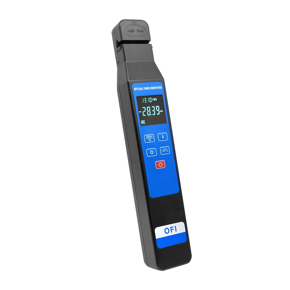 4-in-1 Fiber Optic Identifier with LCD Display & 10mW Visual Fault Locator for 0.25-3.0mm Fibers