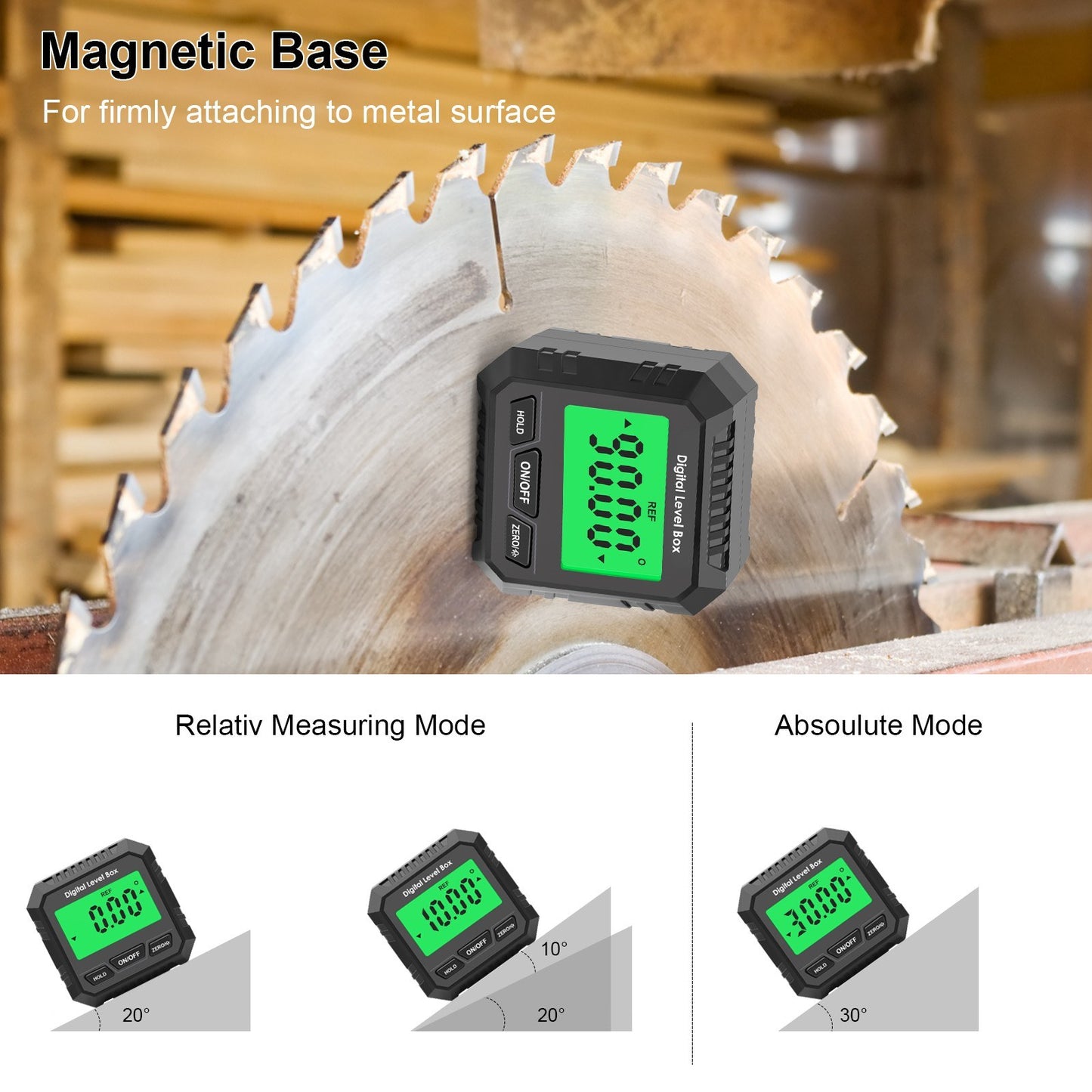 Magnetic Digital Inclinometer Angle Finder Level Gauge (No Bubble)